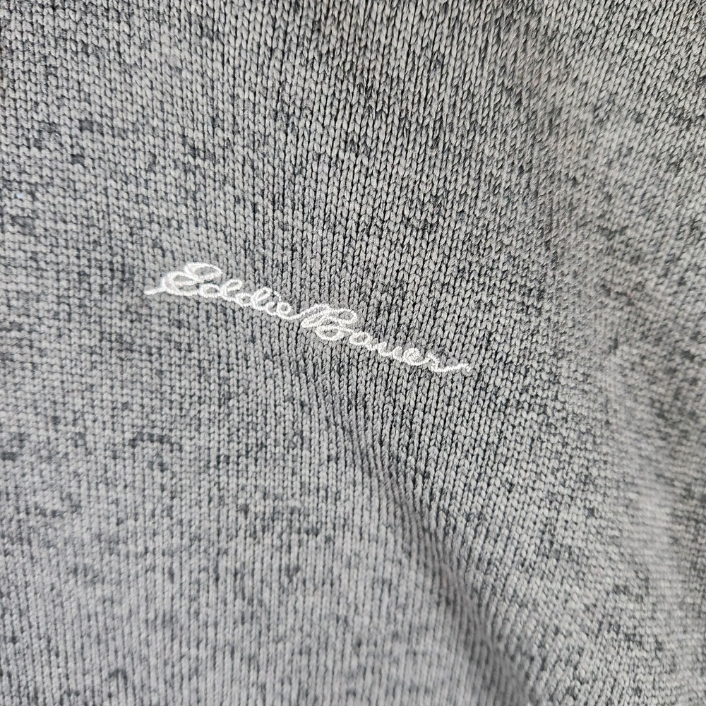 Eddie Bauer Men's XL Gray Maroon Trim Crewneck Pullover Fleece Sweater - Picture 3 of 9